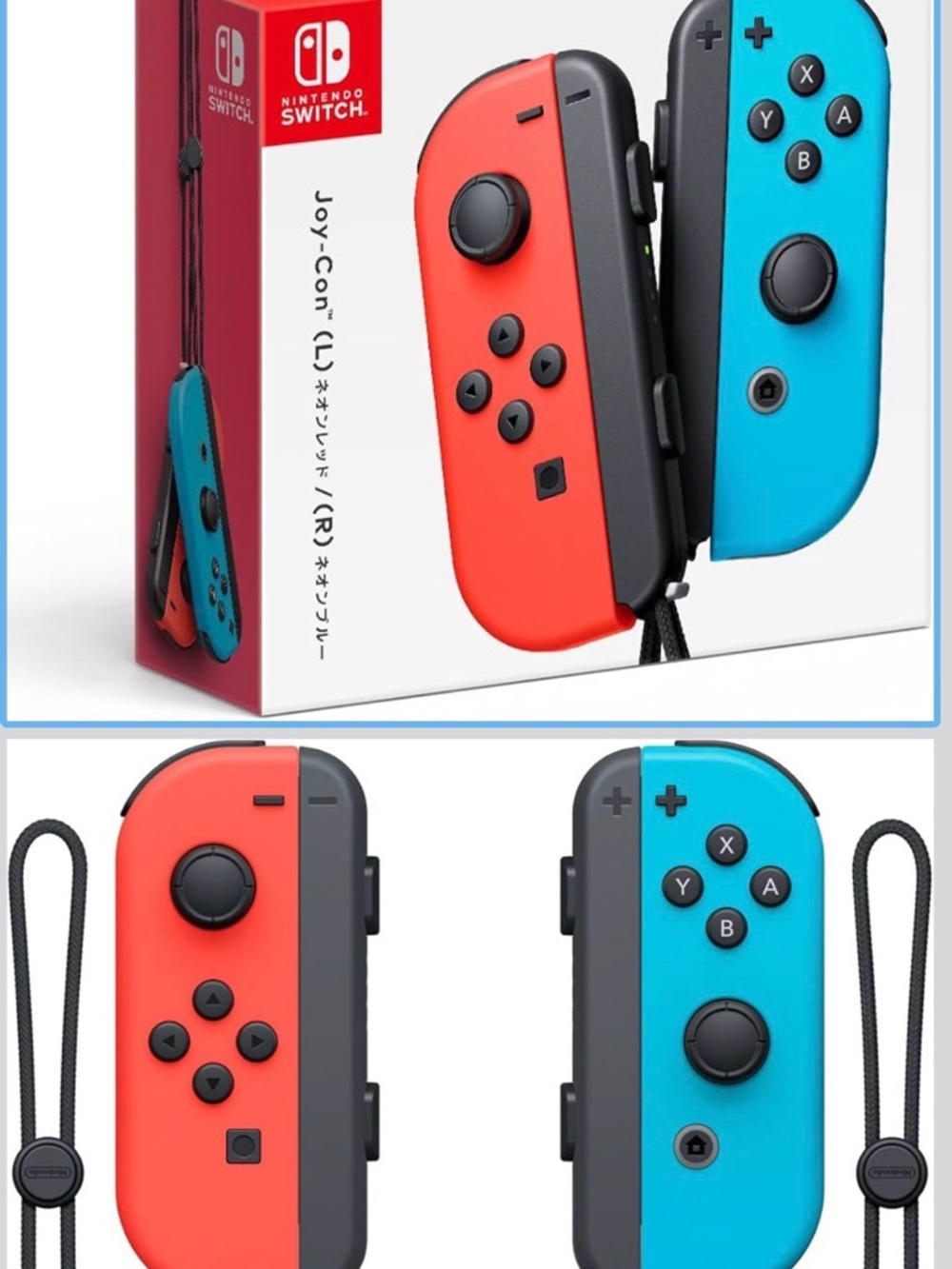 Nintendo Switch Joy-Con Controllers in Neon Red and Neon Blue